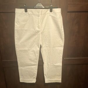 Lands End white crop jeans size 14